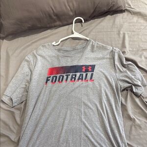 Under Armour Gray Short Sleeve Tee Football Graphic